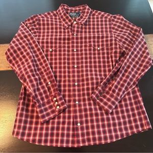Vintage Polo Ralph Lauren's iconic Plaid Western shirt is cut from cotton twill.